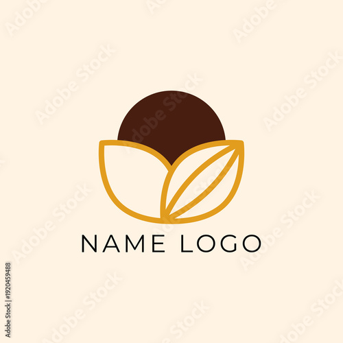 Premium Cocoa Bean Logo Luxury Chocolate Brand Elegant Organic Food Emblem Modern Corporate Identity Vector Template