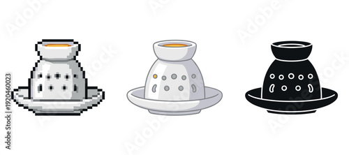 Pixelated to stylized aroma lamp: evolution of design in three phases