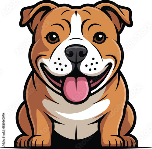 Cute cartoon a illustrator vector Staffordshire Bull Terrier