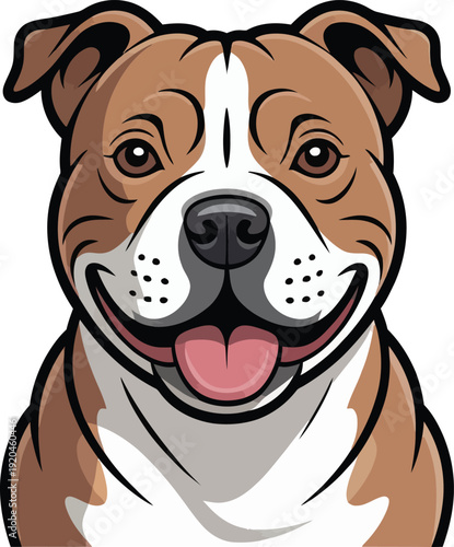 Cute cartoon a illustrator vector Staffordshire Bull Terrier