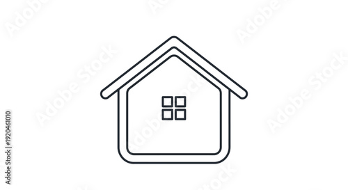 Simple House Icon Isolated on White Background