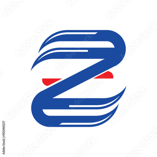 Dynamic Blue Z Logo With Red Accent Representing Speed, Motion, Delivery and Modern Transport Branding