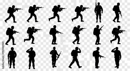 Soldier Silhouettes: Military Operation Icons