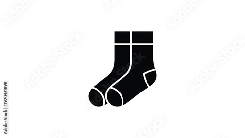 Pair Of Socks Silhouette Icon Isolated On Light Background Minimal Clothing Apparel Symbol For Fashion Laundry And Textile Design