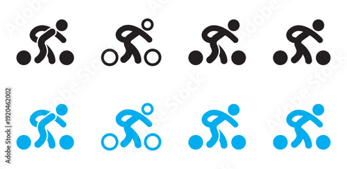 infinity and bicycle logo simple icon vector illustration