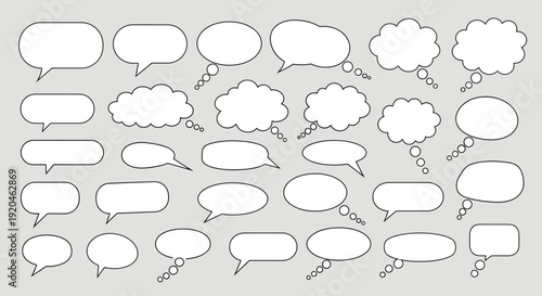 Speech Bubbles Collection: Variety of Shapes and Styles