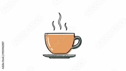 A steaming hot coffee cup.