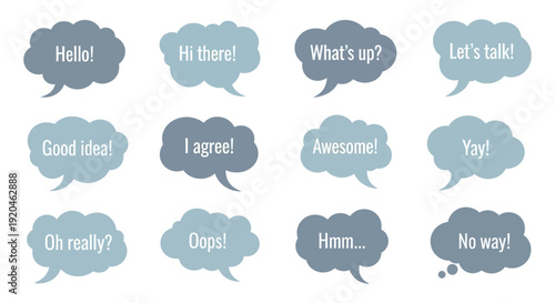 Speech Bubbles Collection with Different Expressions