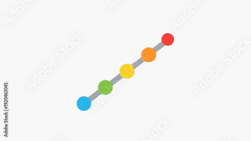 Colorful connected dots in a line.