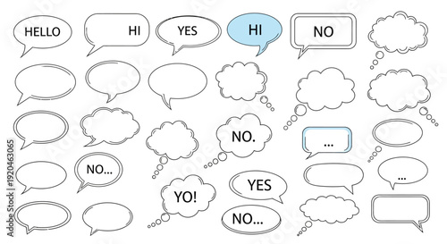 Speech Bubbles Set: Hand-Drawn Comic Style