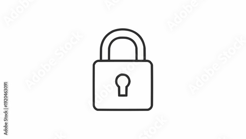 Padlock with keyhole icon security.