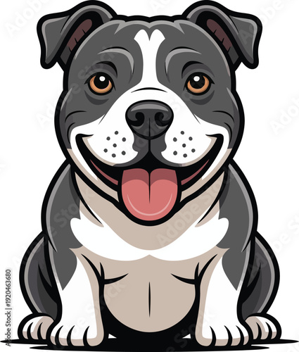 Cute cartoon a illustrator vector Staffordshire Bull Terrier