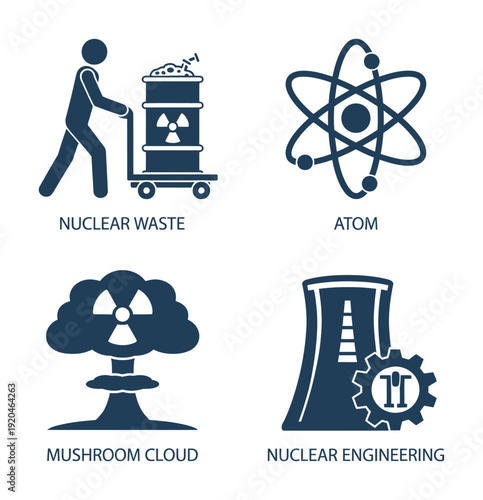 Vector of nuclear related icons