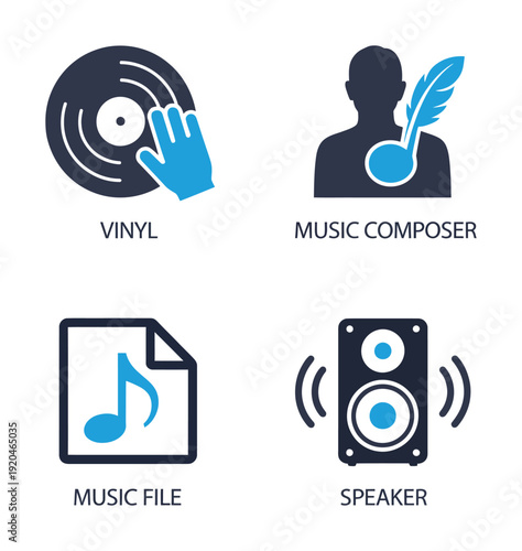 Vector of music related icons
