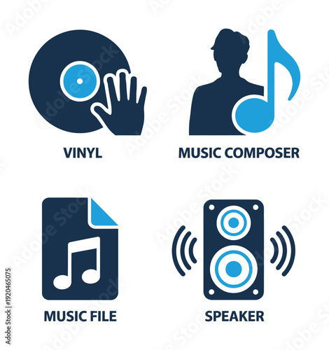 Vector of music related icons