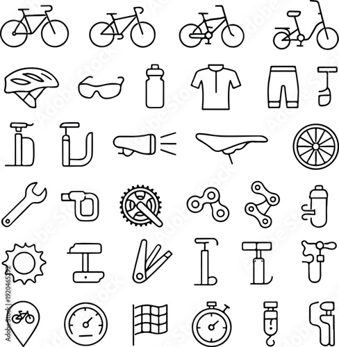 bicycle related icons transprent