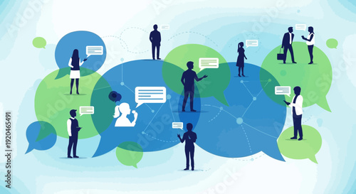Global business communication and networking concept with people connected