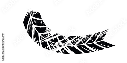 Tire tread marks, wheel textures, tire marks - car racing, motocross, drift, rally, off-road and others. Vector black isolated texture in grunge style with splashes.eps10