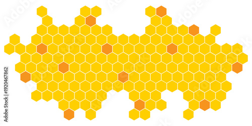 modern simple abstract light dark orange color creative geometric hexagon honeycomb polygon pattern that can be used as a background or texture