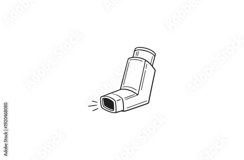 Inhaler outline Icon. Breathing Asthma Inhaler stock vector
