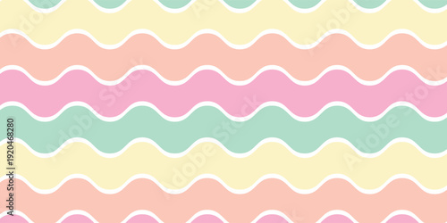 abstract colorful pastel wave strips background design