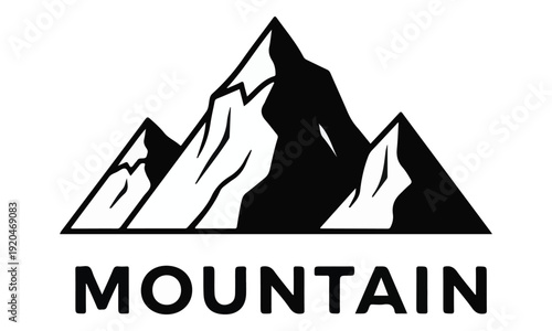Bold Black & White Mountain Logo Design