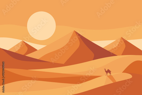 Minimalist Desert Landscape with Soft Sand Dunes