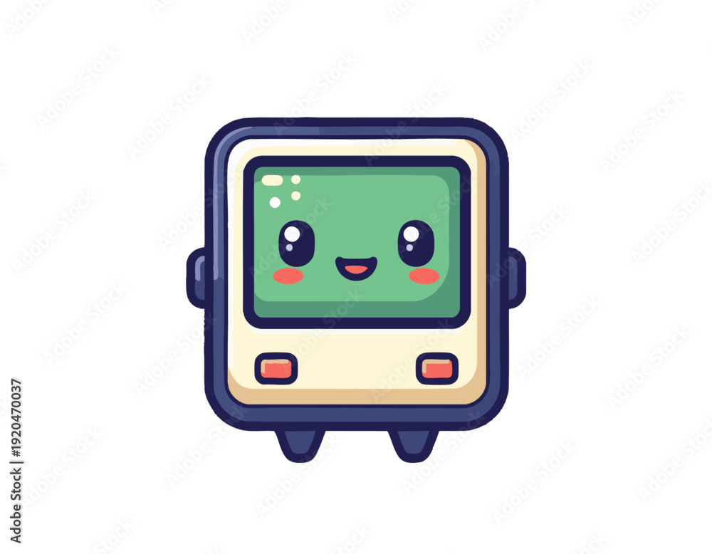 Fototapeta premium flat vector cute mini pager mascot