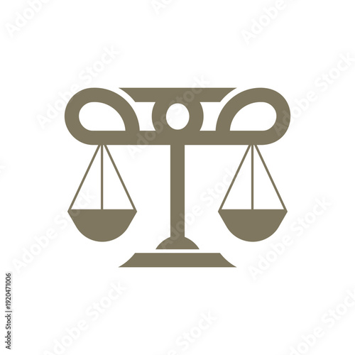 Scales of Justice Icon Symbolizing Law, Legal Balance, Fairness, Equality and Judicial Judgment