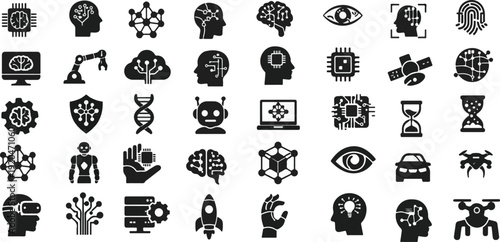 Artificial intelligent ai  icon vector illustration 