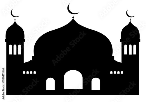 silhouette of mosque