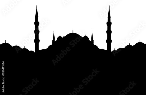 silhouette of mosque