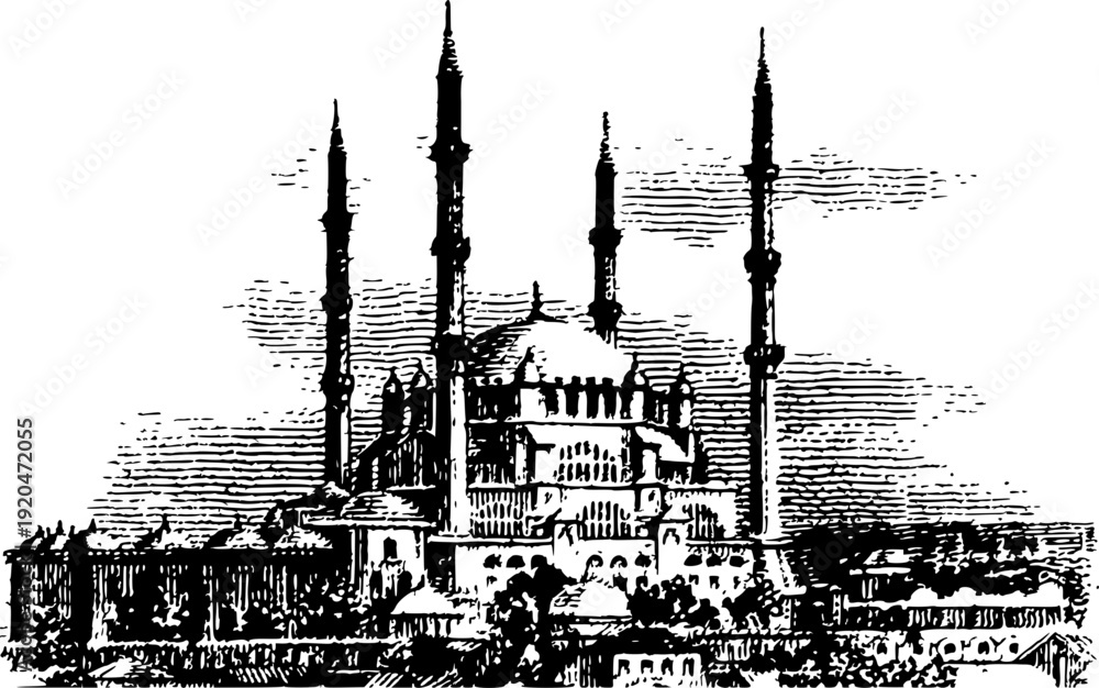 Fototapeta premium silhouette of mosque