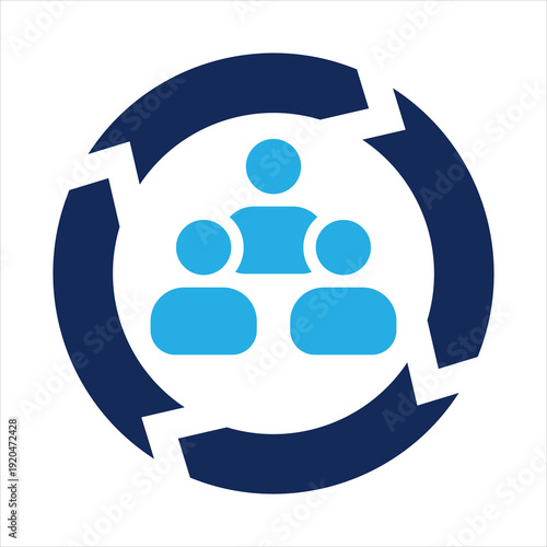 organizational change icon in glyph dual color style vector illustration