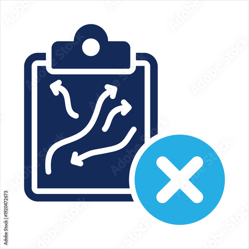 project cancellation sign icon in glyph dual color style vector illustration