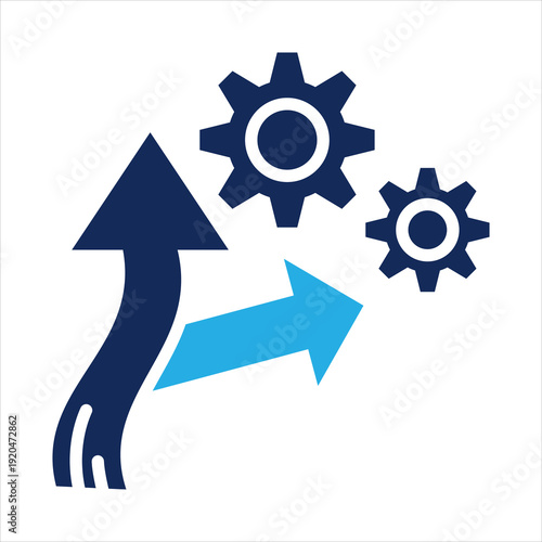 strategic shift icon in glyph dual color style vector illustration