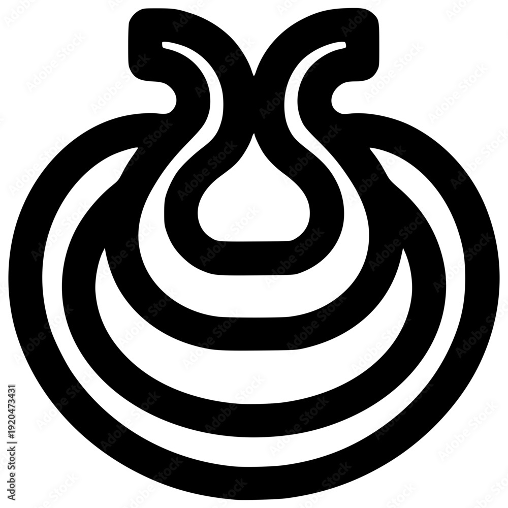 Fototapeta premium Black and white vector illustration of an abstract spiral swirl circle symbol design