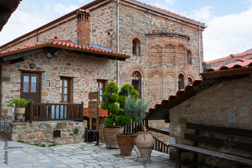 Eastern Orthodox monasteries in Greece, built on natural sandstone rock pillars, Kalambaka region