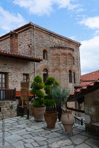 Eastern Orthodox monasteries in Greece, built on natural sandstone rock pillars, Kalambaka region