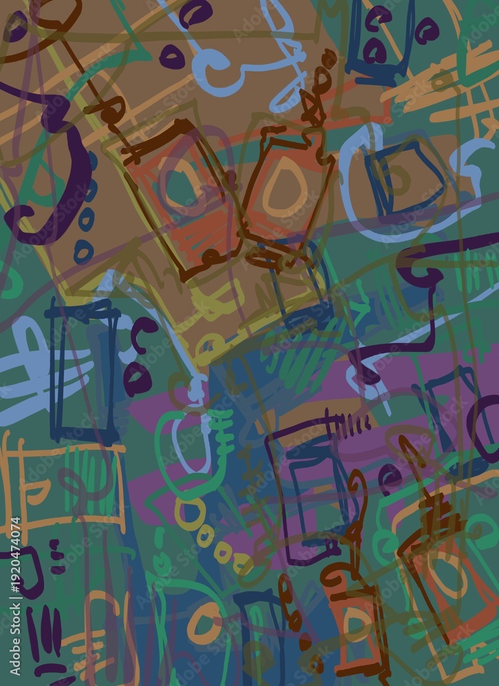 Fototapeta premium Abstract image for printing. Picture for modern interiors. The picture is painted by hand on a tablet.