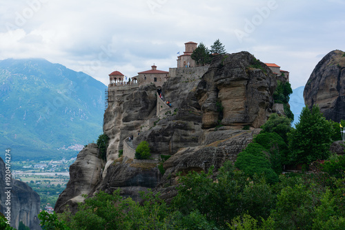 Eastern Orthodox monasteries in Greece, built on natural sandstone rock pillars, Kalambaka region
