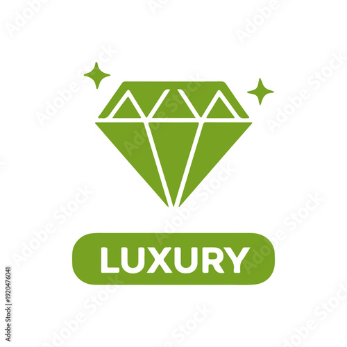 LUXURY word minimal flat badge vector icon
single color, isolated on white background
