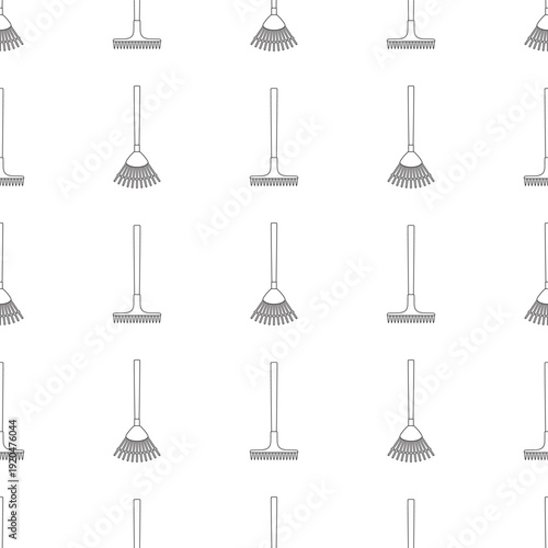 cartoon rakes outline pattern