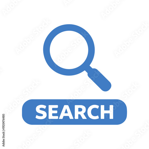 SEARCH word minimal flat badge vector icon
single color, isolated on white background