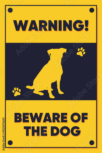 Warning Beware Of The Dog Safety Sign
