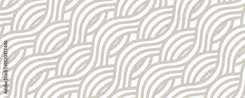 Vector geometric diagonal fabric waves seamless texture. Cream colour background.