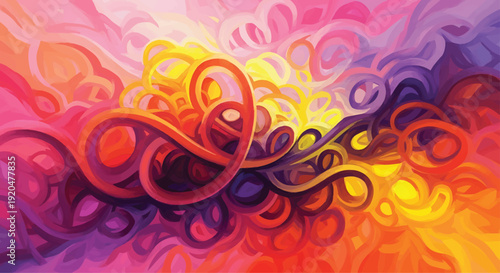 Vibrant Swirling Abstract Art with Gradient Colors