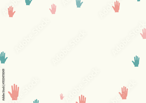 Colorful hand illustrations on white background, mother's day illustration
