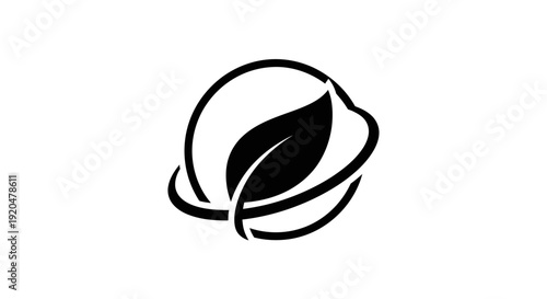 Black Leaf Logo Design Element.