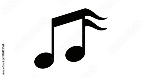 Black Musical Notes Icon Symbol.